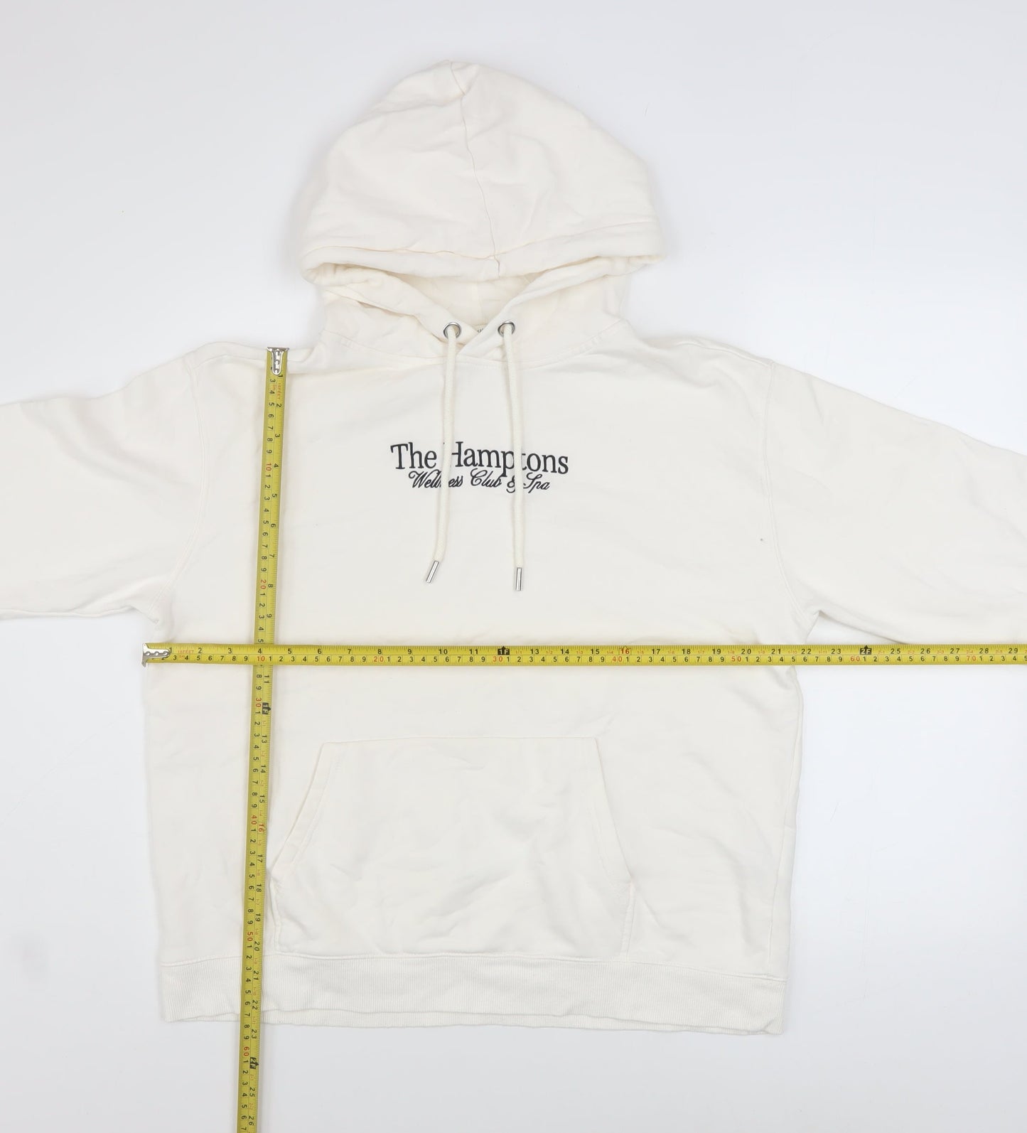 H&M Women Ivory Pullover Hoodie The Hamptons Graphic Size 12