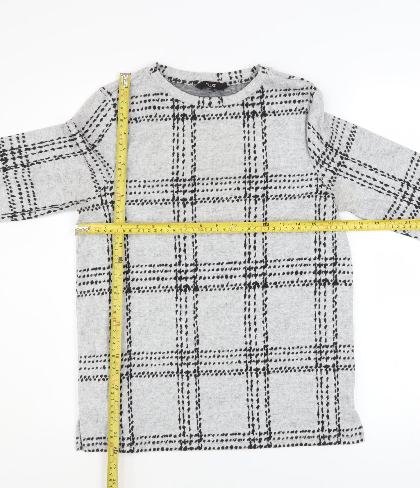 Next Women’s Grey Check Pullover Sweatshirt UK 8
