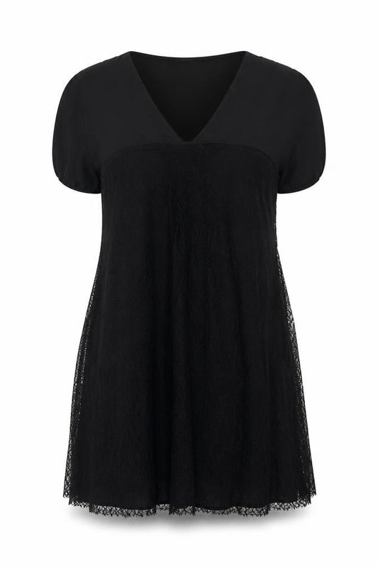Didier Parakian Women’s Black Short Lace Shift Dress Size 14