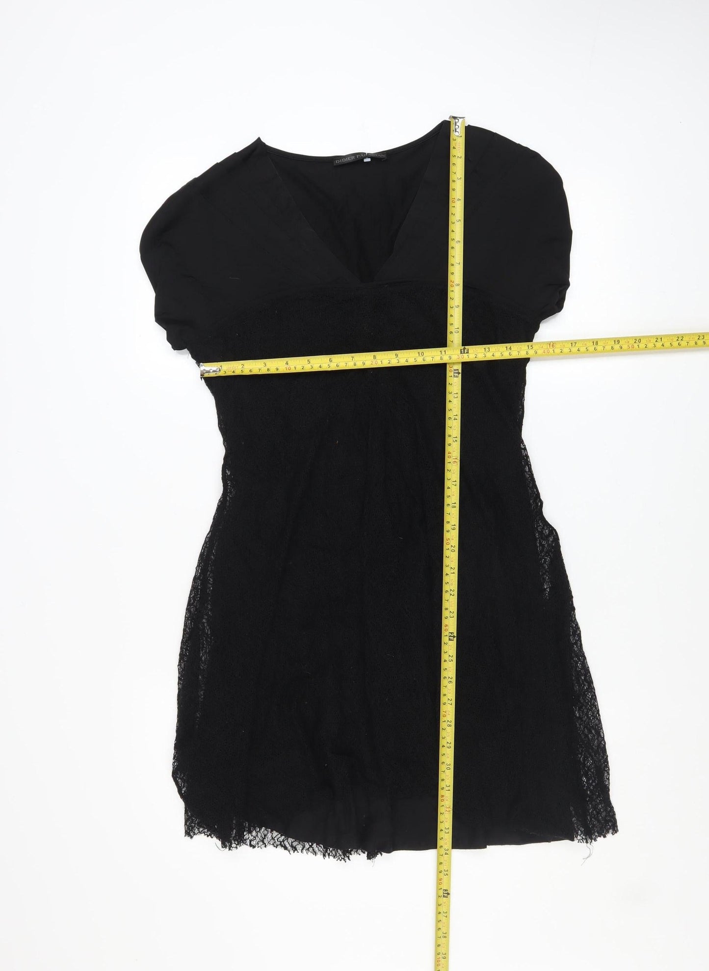 Didier Parakian Women’s Black Short Lace Shift Dress Size 14