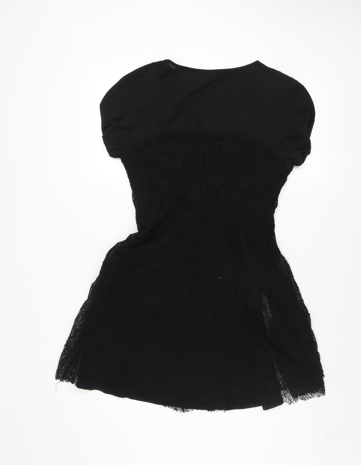 Didier Parakian Women’s Black Short Lace Shift Dress Size 14