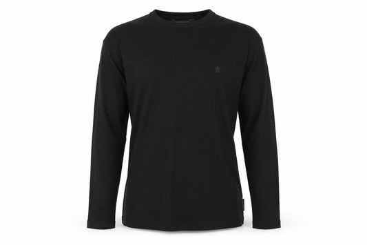 French Connection Men's Black Cotton Long Sleeve Crew Neck Top Size L