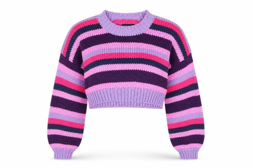 PrettyLittleThing Women's Multicoloured Striped Chunky Knit Pullover Jumper S