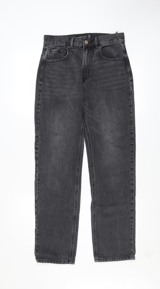 Stradivarius Women’s Grey Straight Jeans Size 8 High Rise Denim