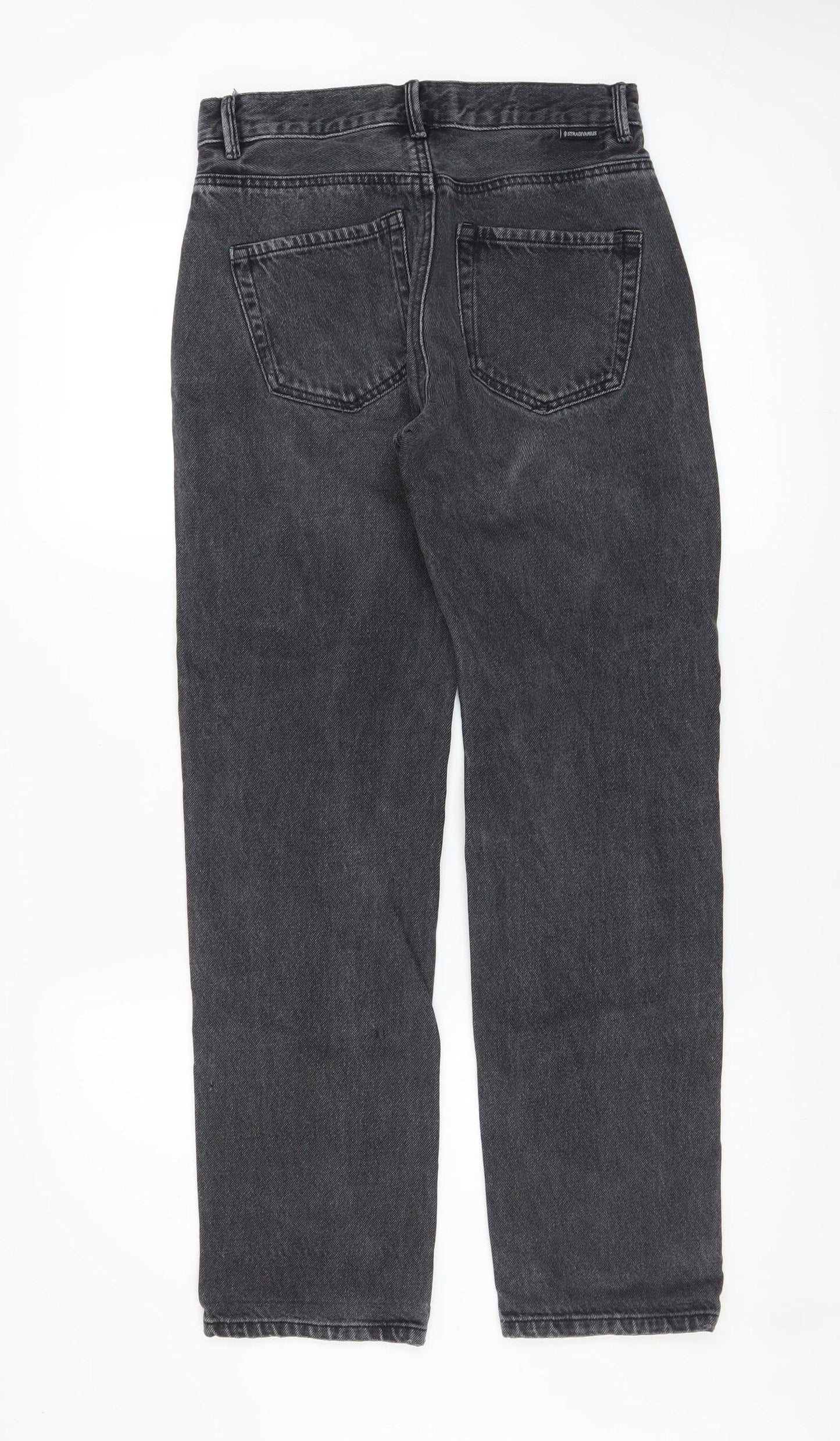 Stradivarius Women’s Grey Straight Jeans Size 8 High Rise Denim