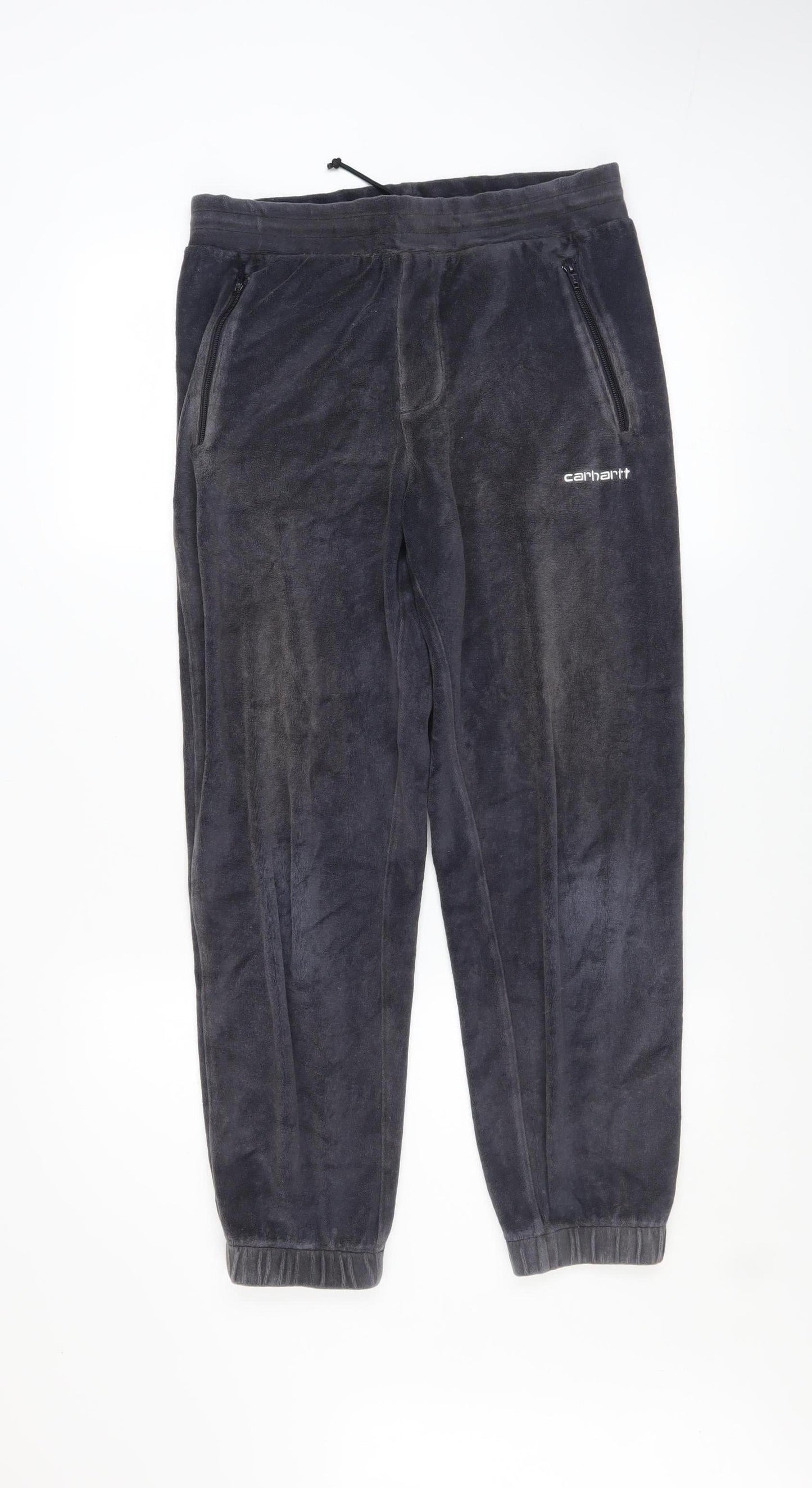 Carhartt Men's Grey Velour Jogger XS Activewear Tapered Trousers