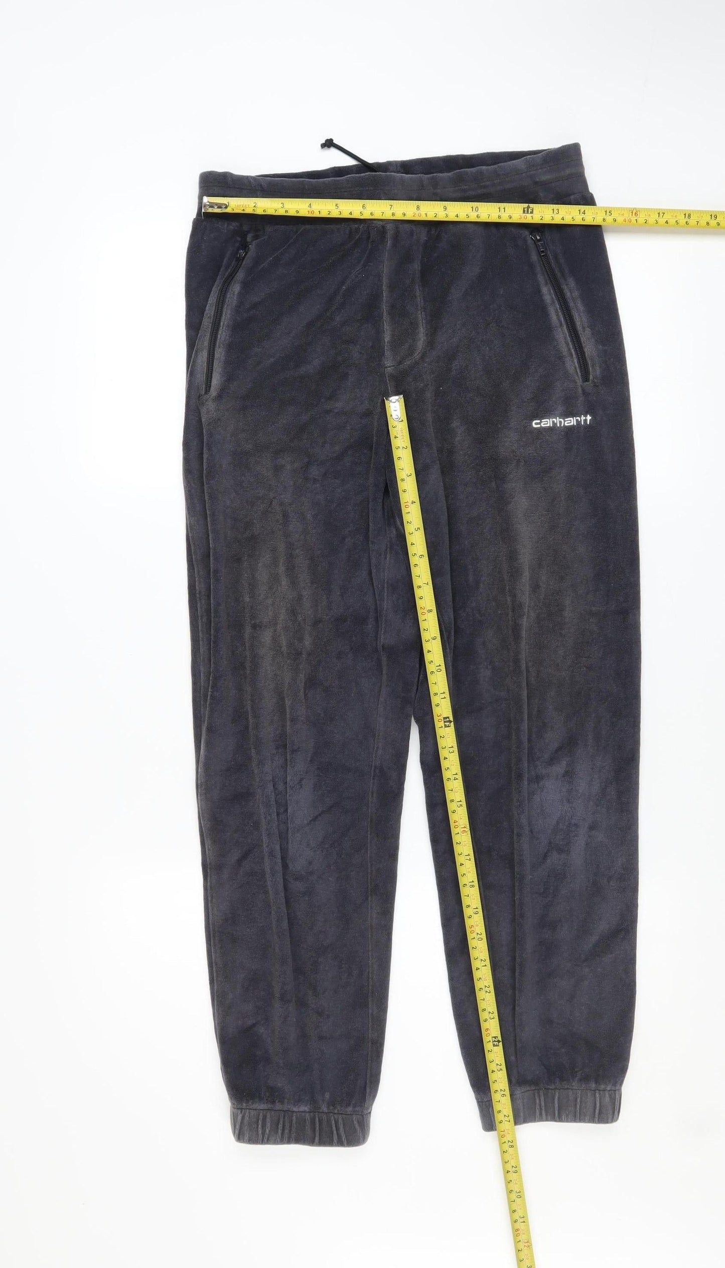 Carhartt Men's Grey Velour Jogger XS Activewear Tapered Trousers