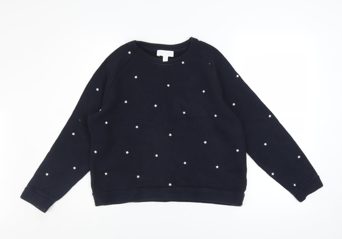 The White Company Women Navy Cotton Star Print Sweatshirt Size 12