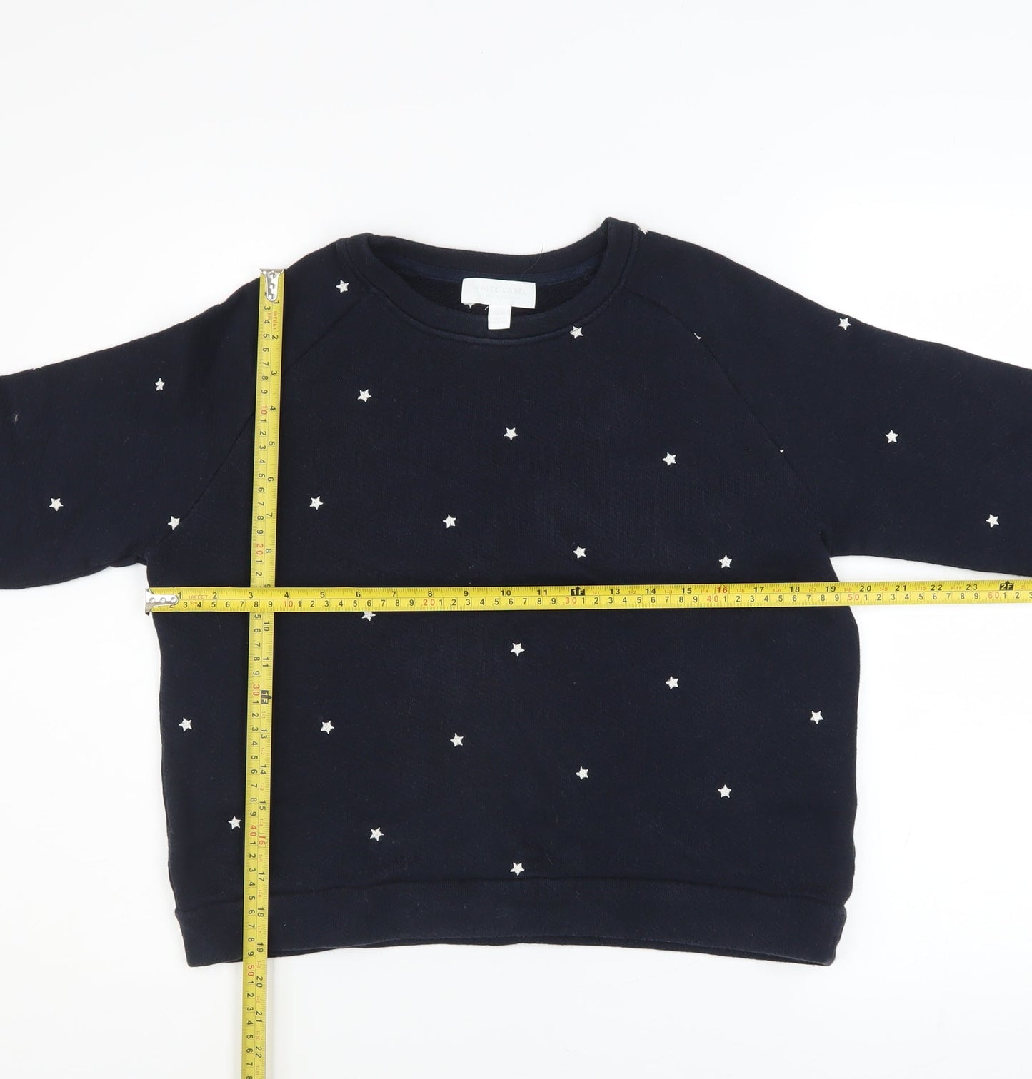 The White Company Women Navy Cotton Star Print Sweatshirt Size 12