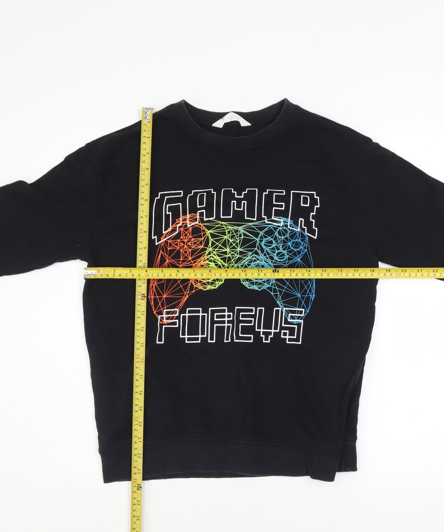 H&M Boys Black Gamer Forever Graphic Pullover Sweatshirt 13-14 Years