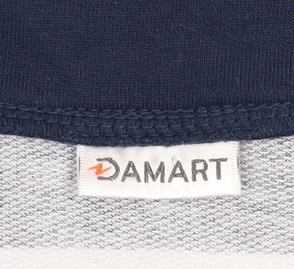 Damart Women Blue Striped V-Neck Pullover Sweatshirt L 18/20