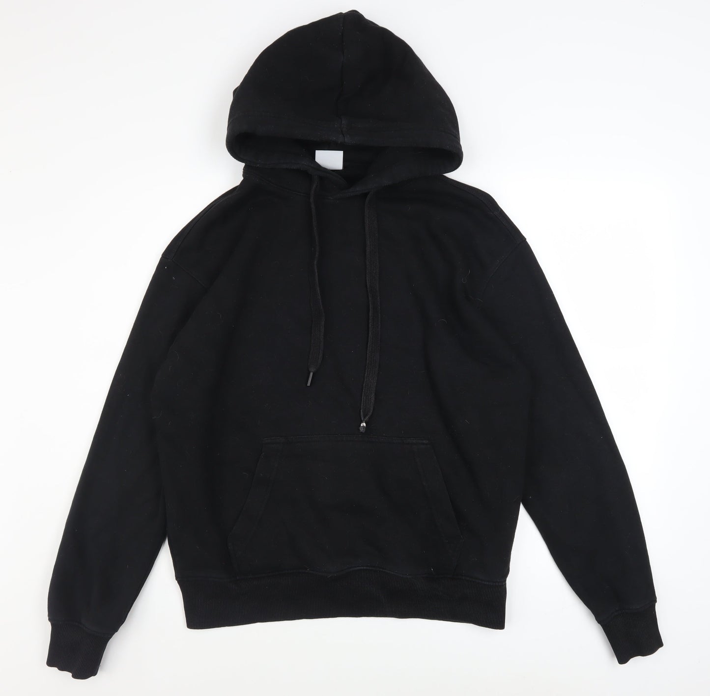 Bershka Men's Black Pullover Hoodie M Fleece Cotton Blend
