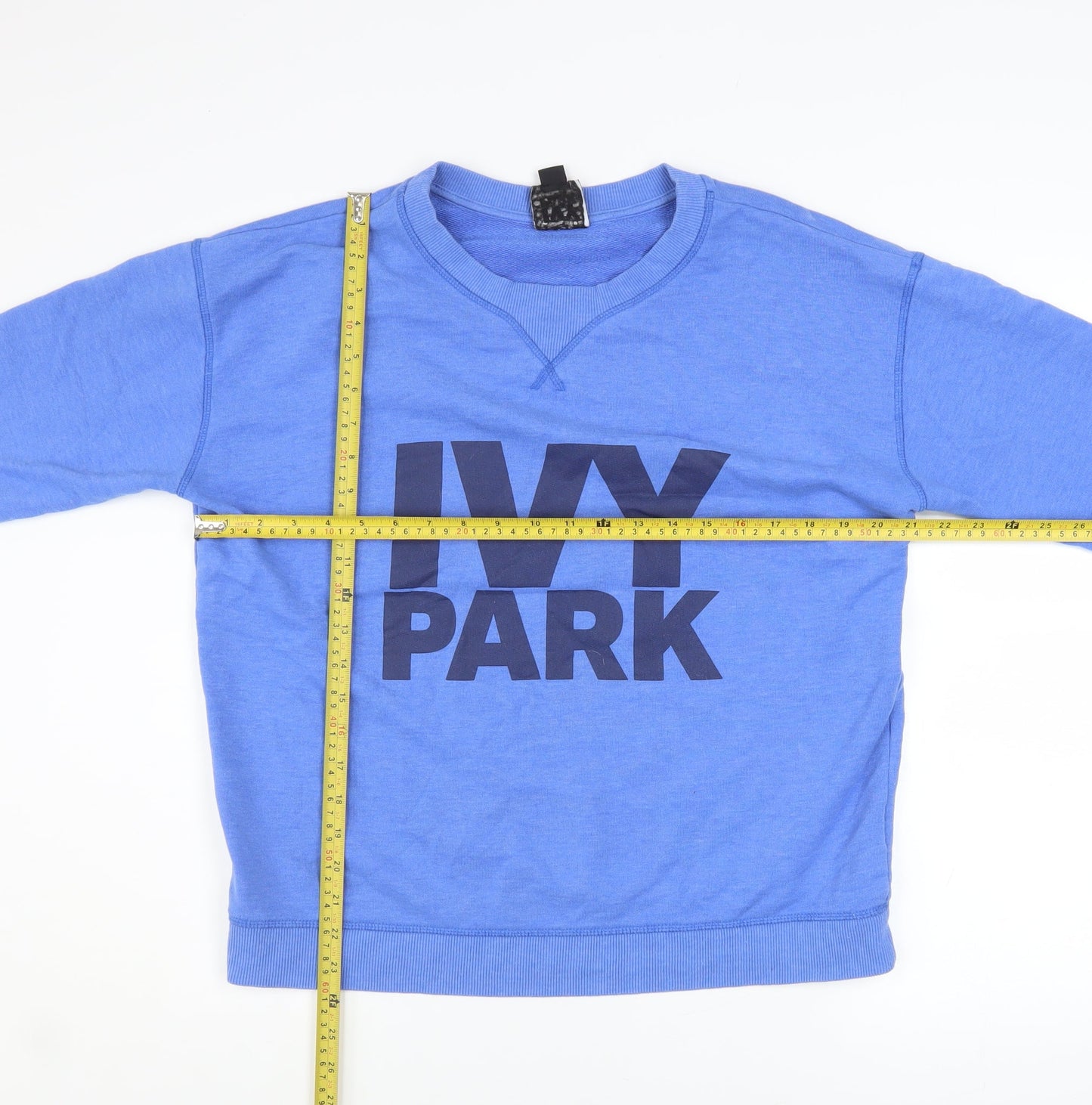 Ivy Park Women's Blue Pullover Sweatshirt L Cotton Blend