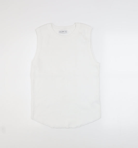 Gallery Women’s White Knit Tank Top XL Basic Sleeveless
