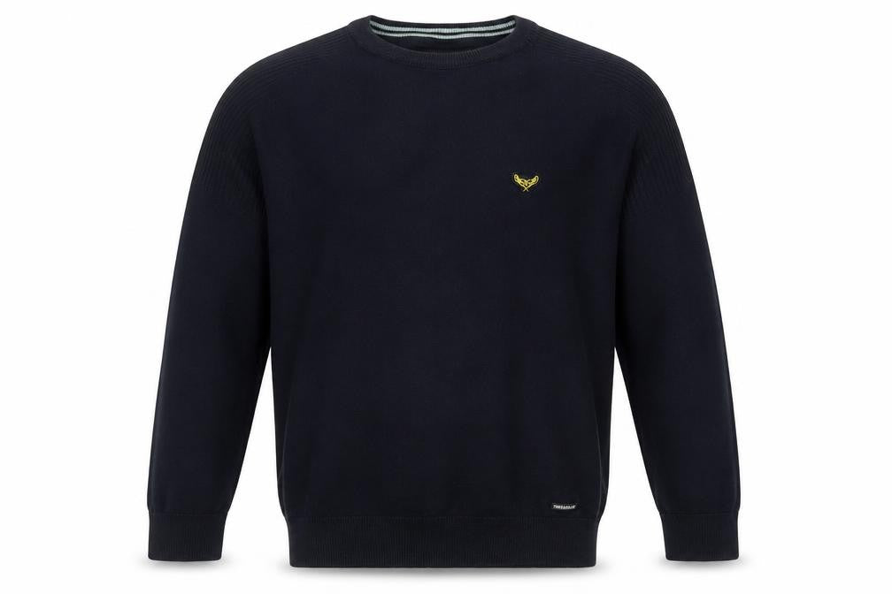 Threadbare Men's Blue Cotton Pullover Jumper M Crew Neck Logo