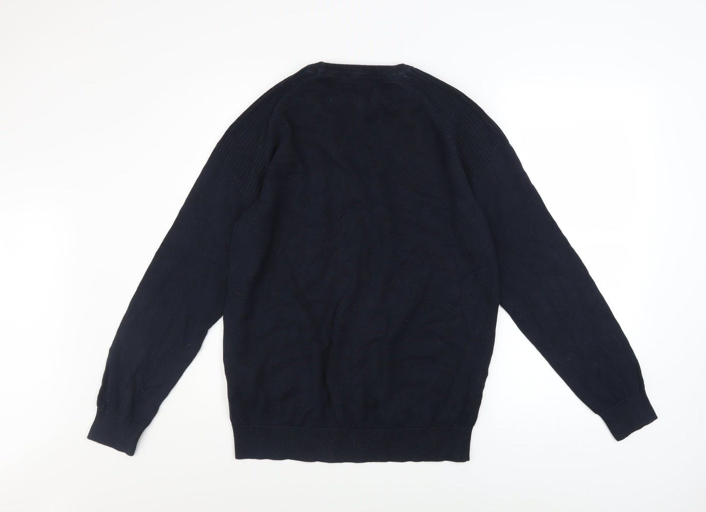 Threadbare Men's Blue Cotton Pullover Jumper M Crew Neck Logo