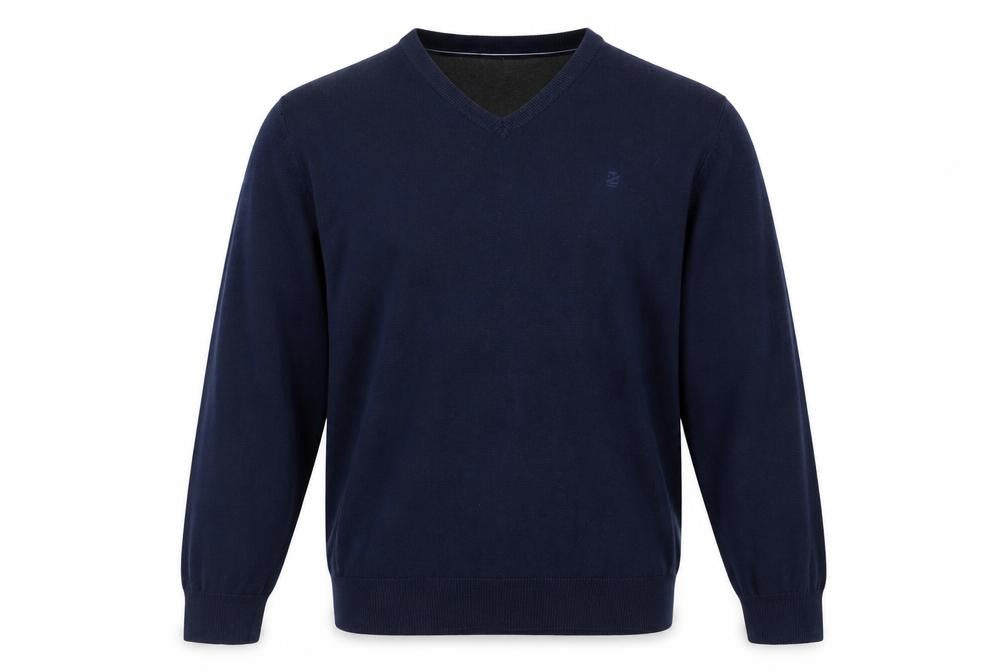 IZOD Men's Blue XL V-Neck Cotton Pullover Jumper