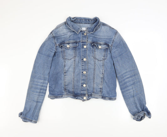 Kensie Jeans Women's Blue Denim Button Jacket Size L Casual Classic