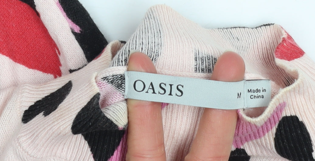 Oasis Women’s Multicoloured Heart Print Cotton Sweater Dress M