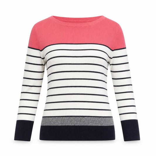 Oasis Women's Multicoloured Striped Boat Neck Knit Jumper M