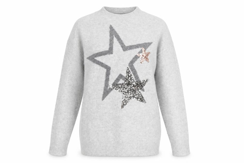 Marks & Spencer Women’s Grey Sequin Star Jumper XS