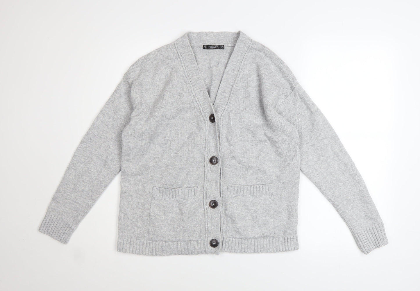 Dunnes Stores Women’s Grey V-Neck Button Knit Cardigan XS