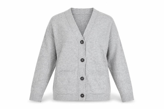 Dunnes Women’s Grey V-Neck Button Knit Cardigan XS
