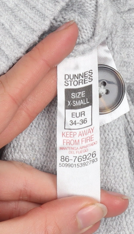 Dunnes Stores Women’s Grey V-Neck Button Knit Cardigan XS
