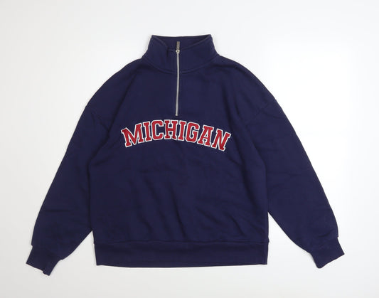 Dunnes Stores Women’s Navy 1/2 Zip Michigan Sweatshirt XS