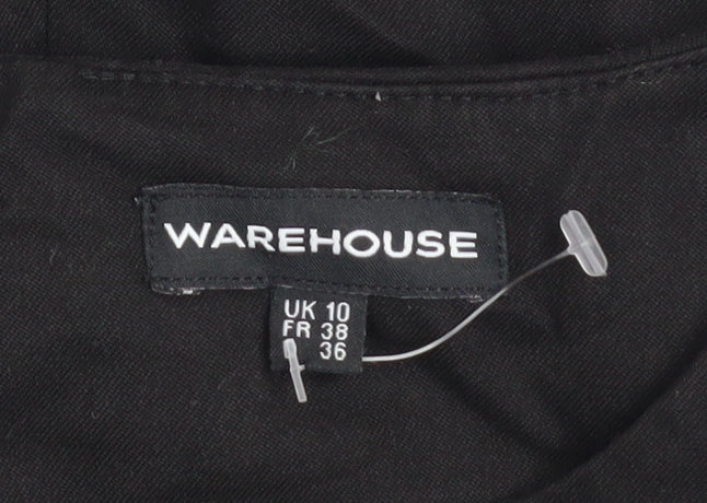Warehouse Women Black Size 10 Sheath Knee Length Dress