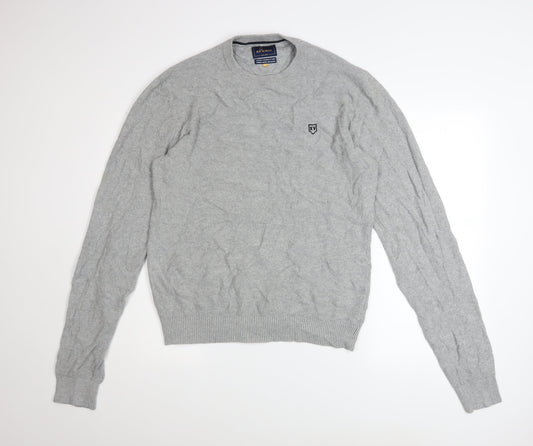 XV Kings Men's Grey Cotton Crew Neck Jumper Size L