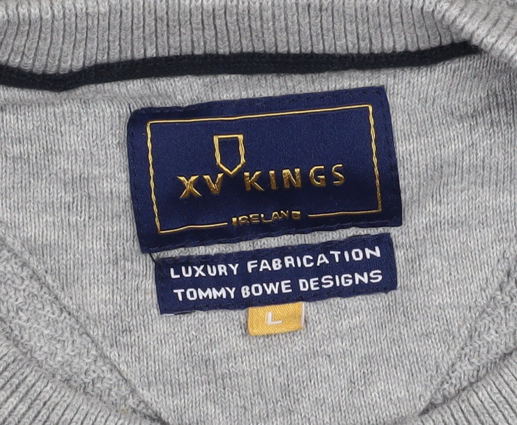 XV Kings Men's Grey Cotton Crew Neck Jumper Size L