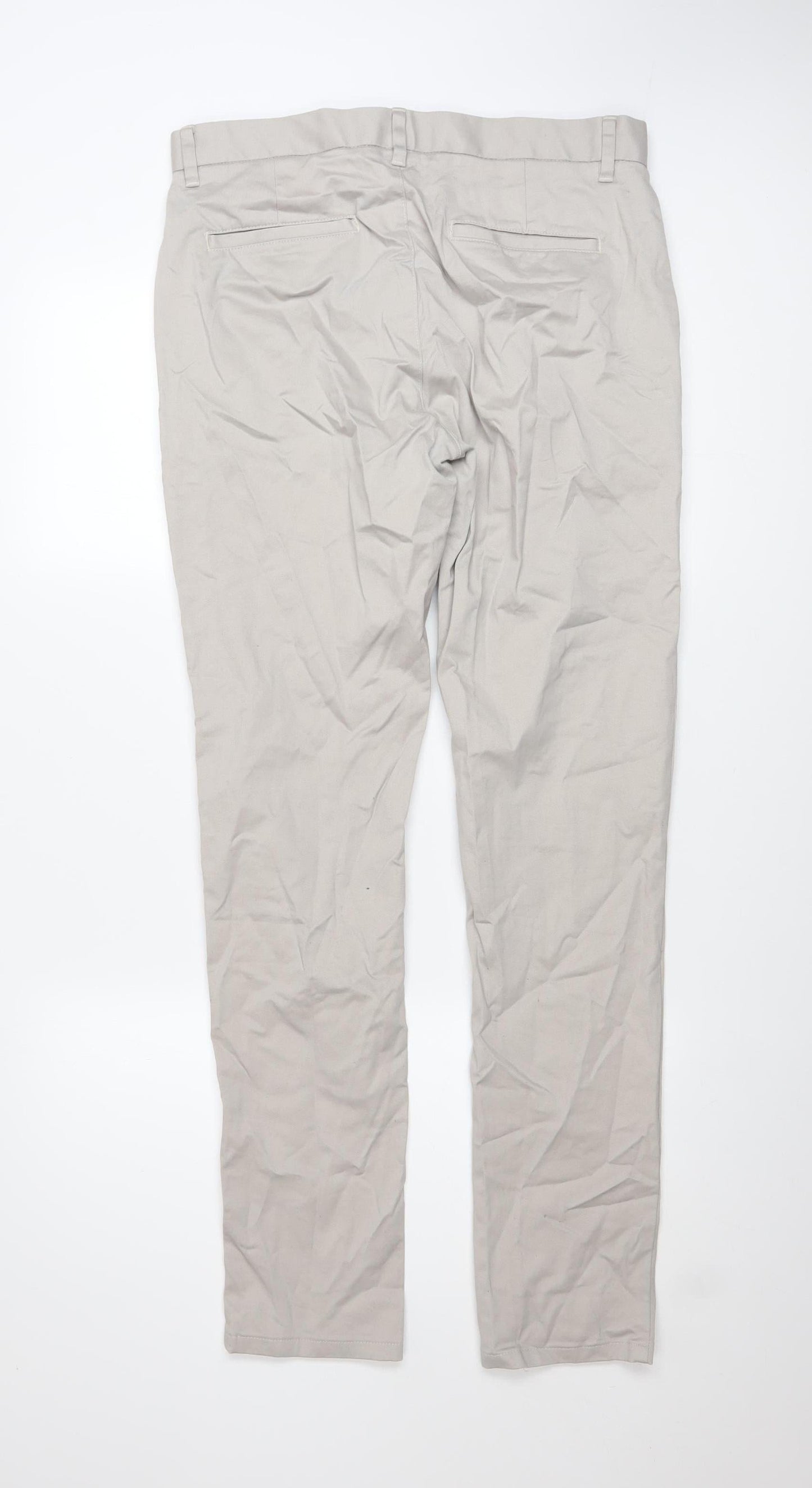 Next Men's Beige Skinny Fit Chino Trousers Size 32L