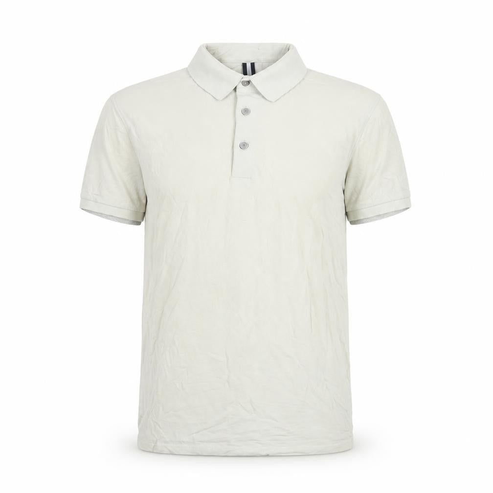 PROF JOMO Men's Ivory Cotton Elastane Short Sleeve Polo Shirt Medium