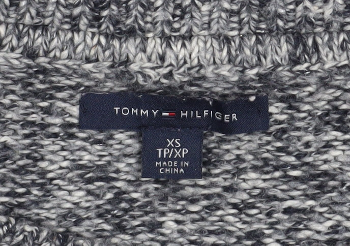 Tommy Hilfiger Women’s Grey Cable-Knit Crew Neck Jumper XS