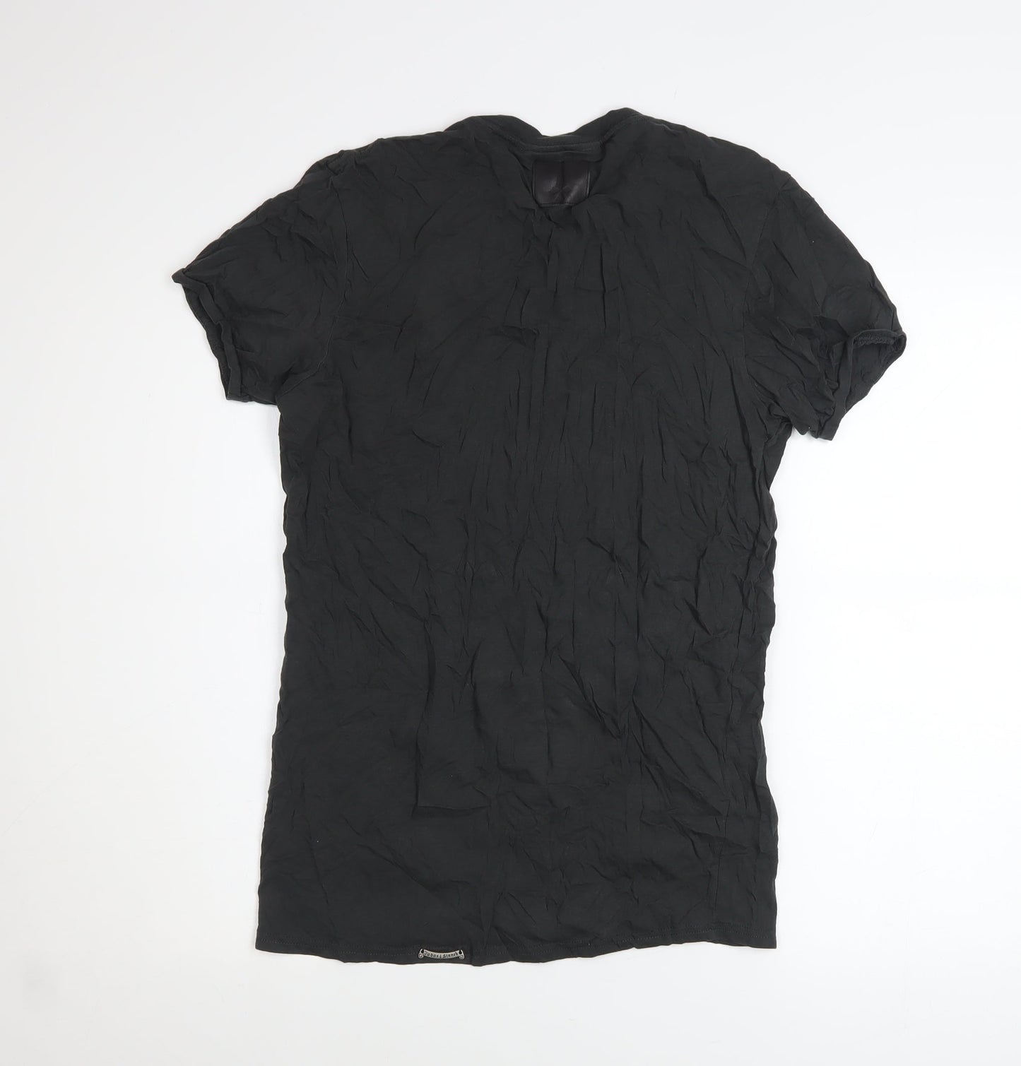 Judas Sinned Women's Black V-Neck Slim Fit Cotton T-Shirt Size 10