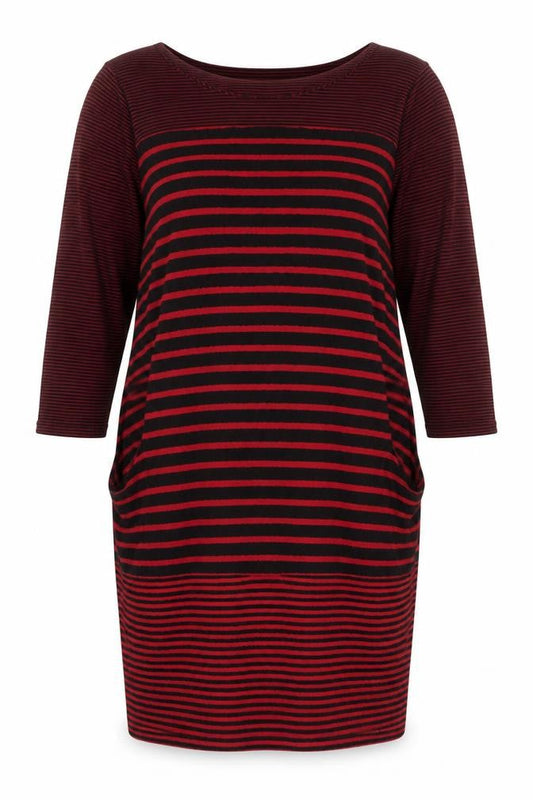 Roman Originals Women Red Black Stripe Shift Dress Size 18