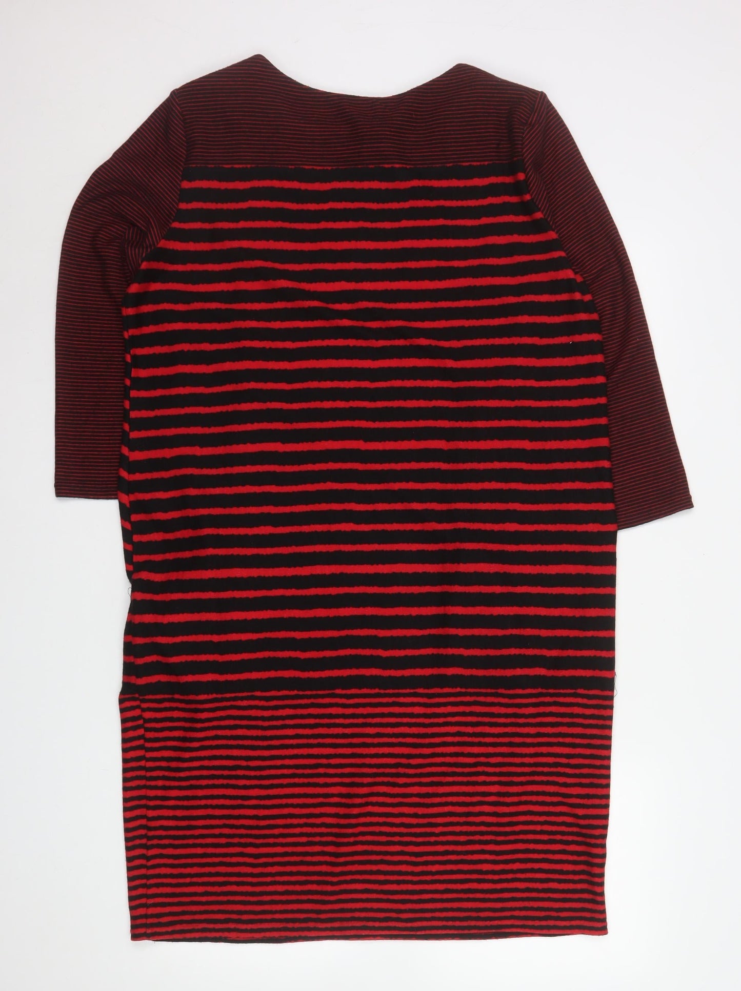 Roman Originals Women Red Black Stripe Shift Dress Size 18