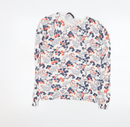 Marks and Spencer Womens Multicoloured Floral Long Sleeve Knit Blouse Size 8