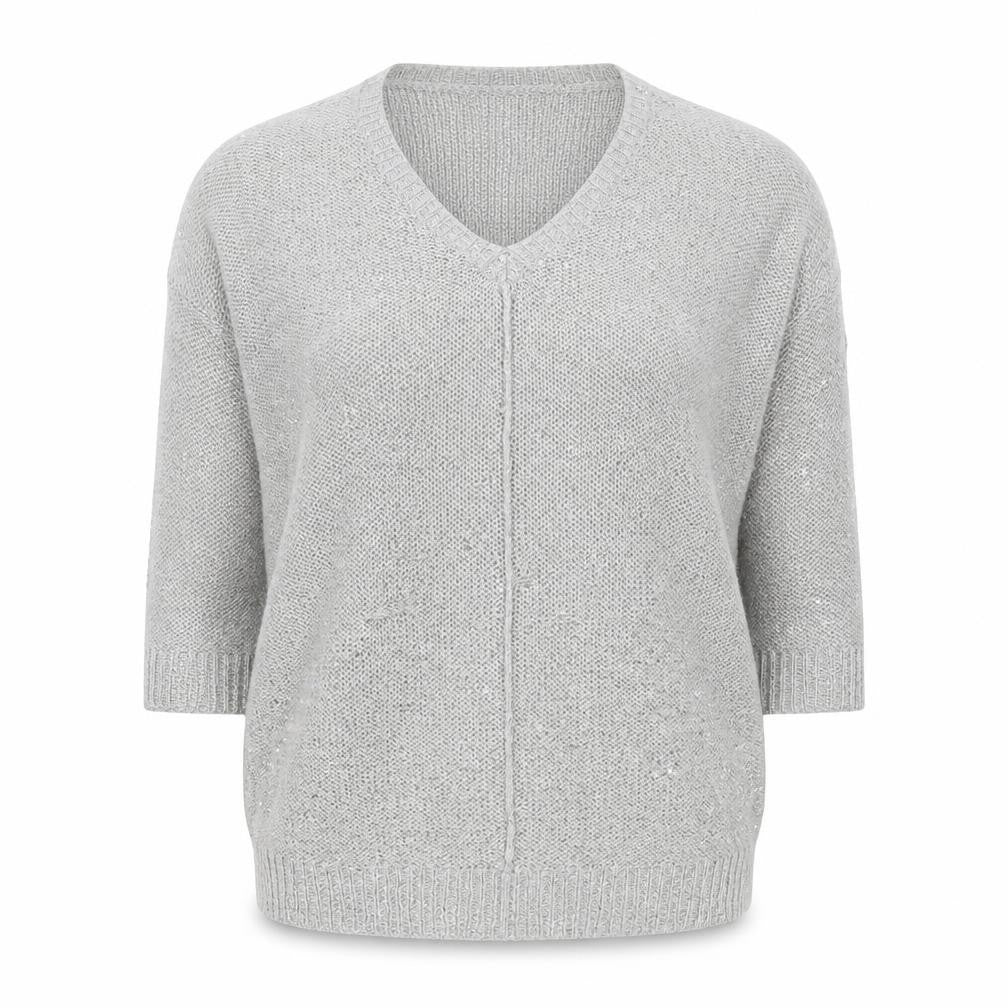 Wallis Women’s Grey Sequin V-Neck Pullover Jumper Size M