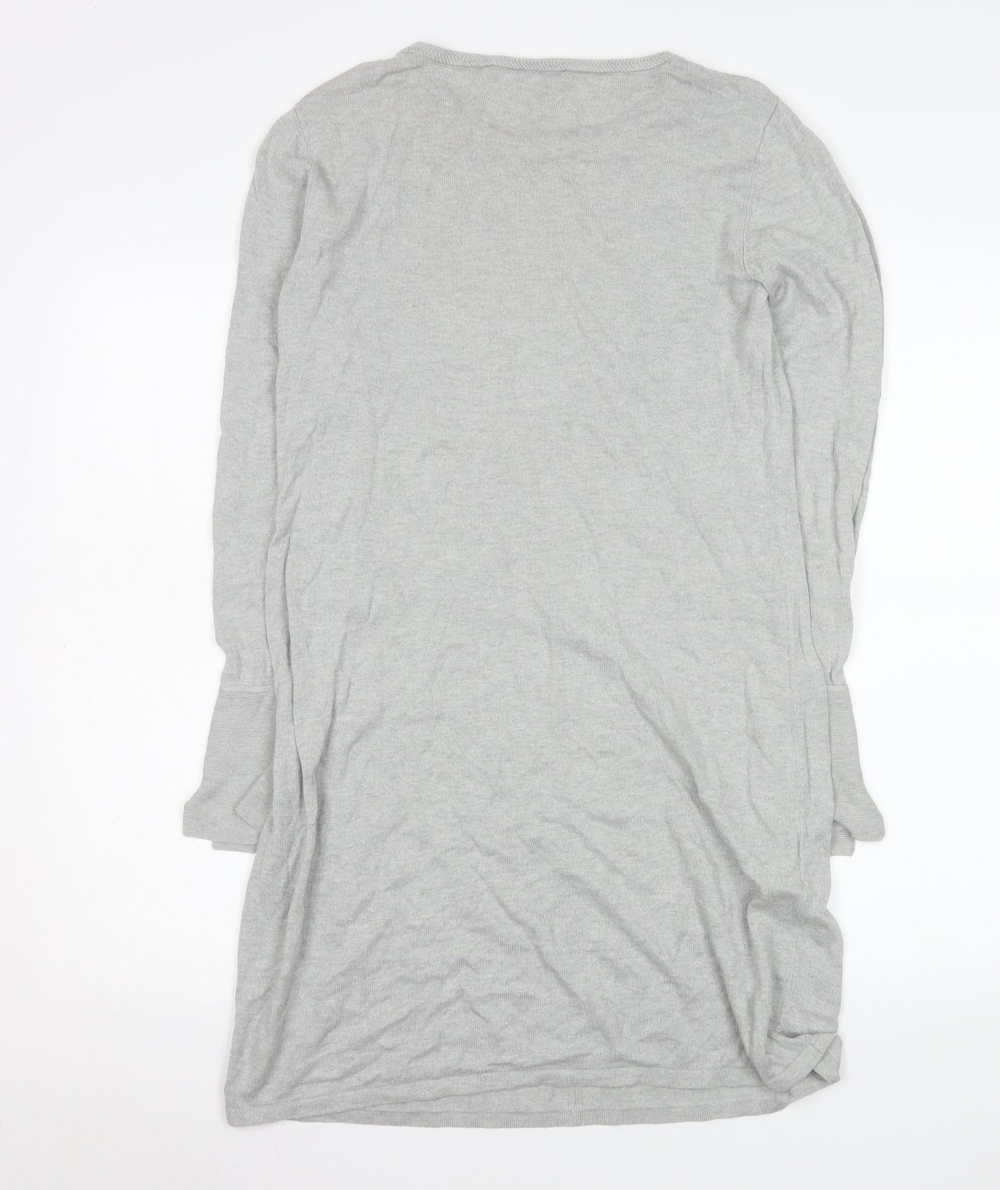 edc Women Grey Knit Shift Dress M Long Sleeve Crew Neck