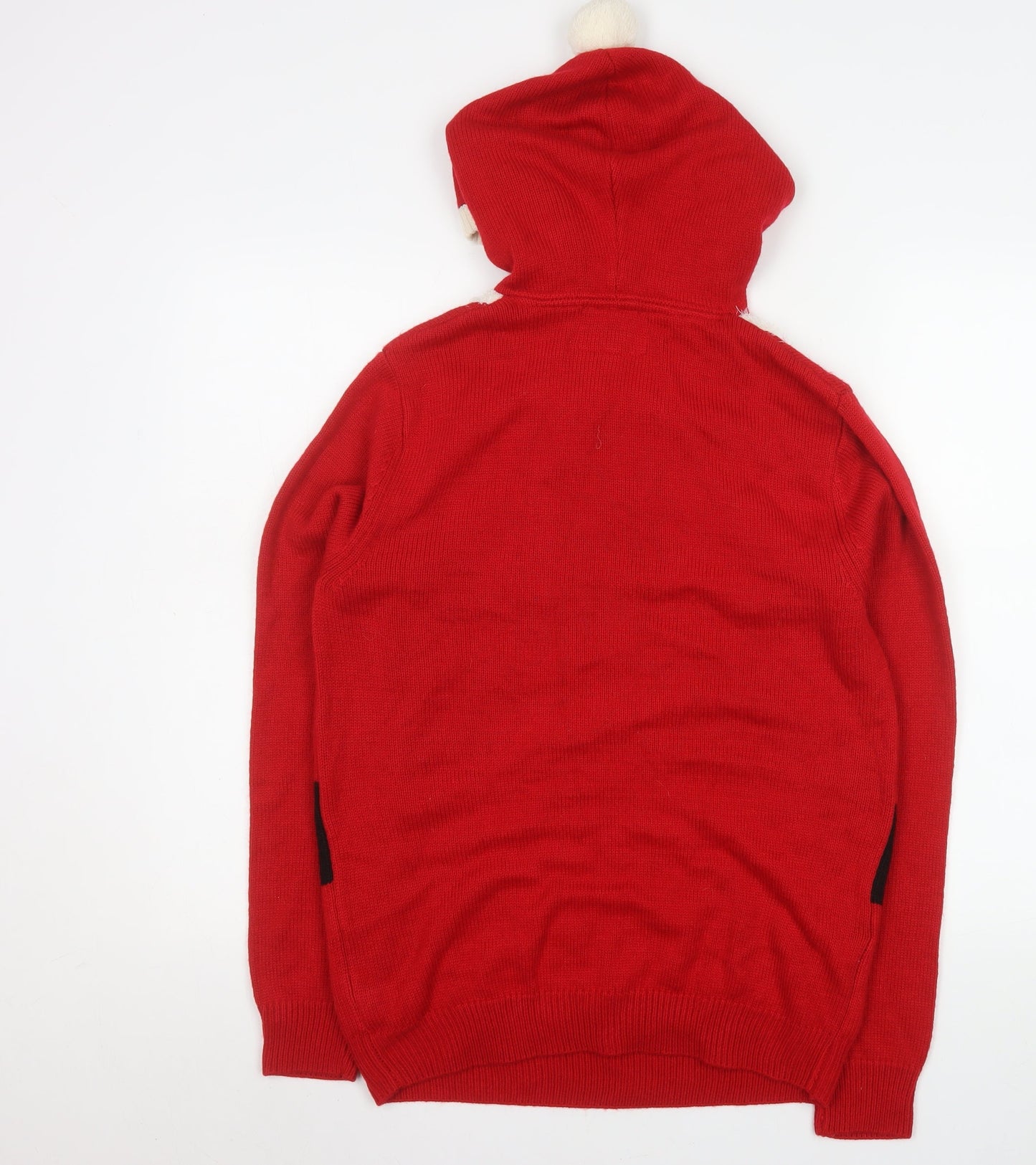 Next Mens Red Christmas Hooded Santa Cardigan Jumper Size M