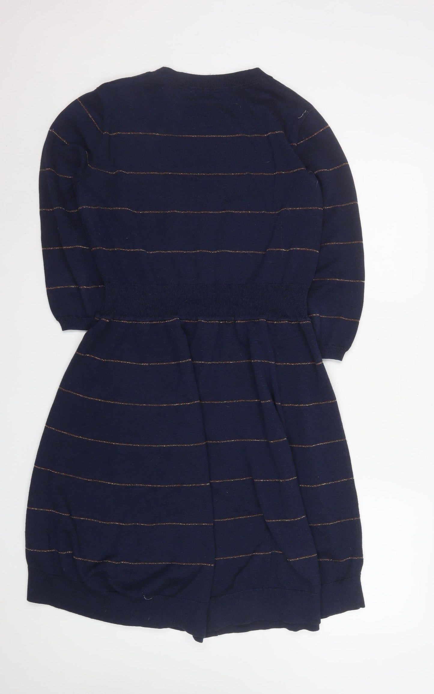 Fat Face Women’s Blue Striped Jumper Dress Size 14 Knitwear
