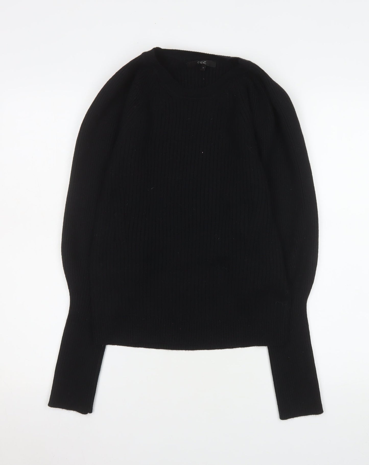 Next Women Black Crew Neck Pullover Jumper Size 14 Regular Fit