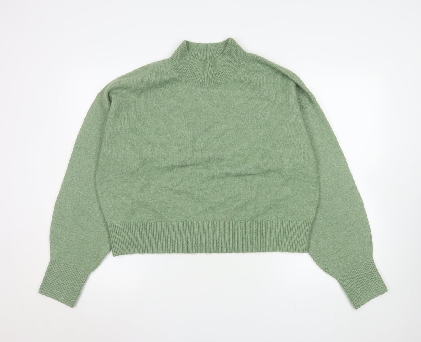 In The Style Women Green Mock Neck Knit Pullover Jumper Size M