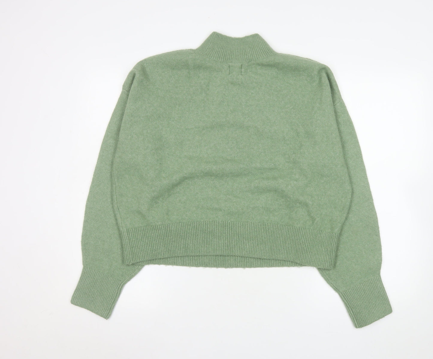 In The Style Women Green Mock Neck Knit Pullover Jumper Size M