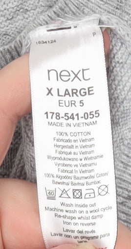 Next Men’s Grey Cotton Crew Neck Pullover Sweatshirt XL