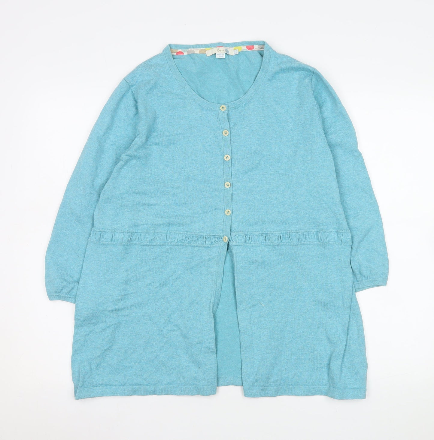Boden Women's Blue Cotton Blend Button Coatigan Size 22