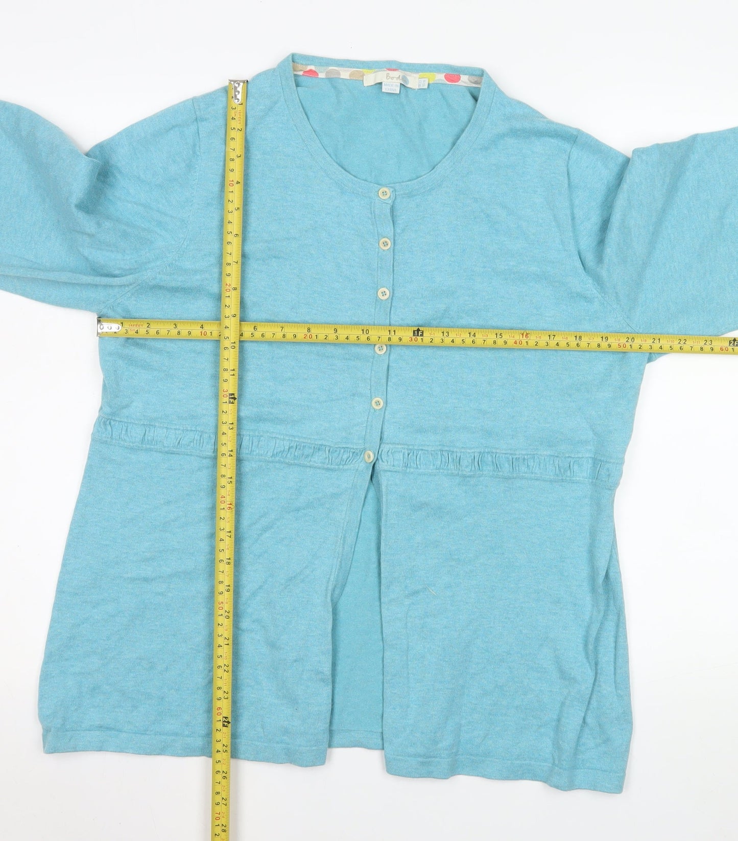 Boden Women's Blue Cotton Blend Button Coatigan Size 22