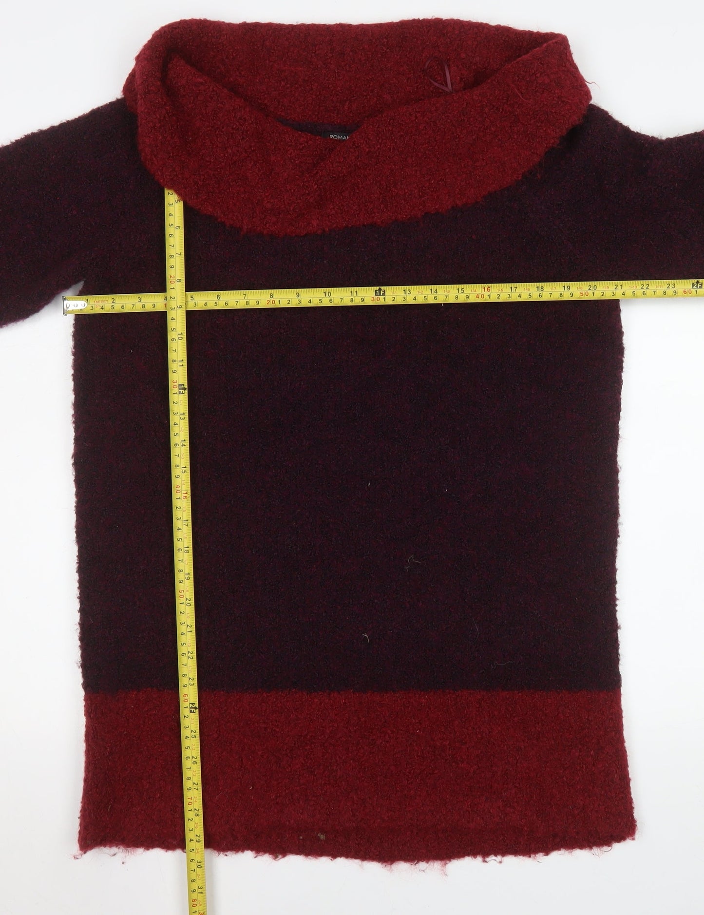 Roman Women Burgundy Red Cowl Neck Pullover Sweater Size 16